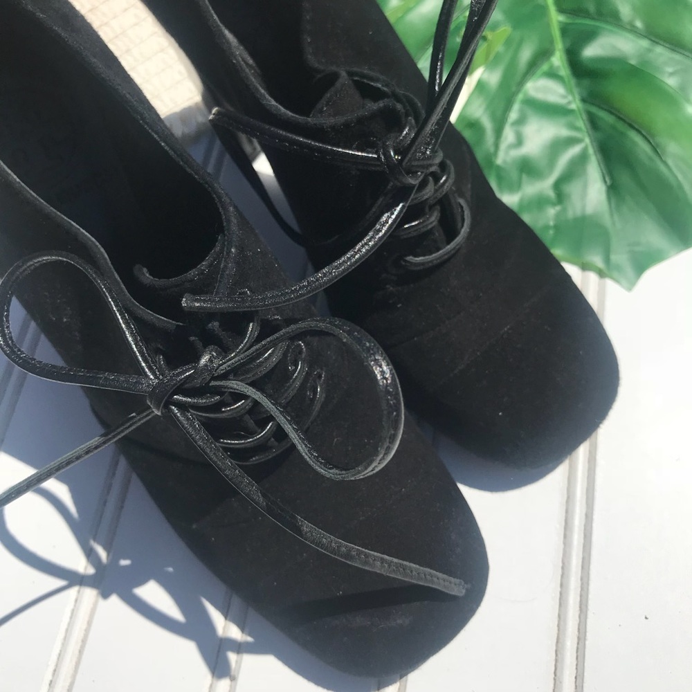 Tory Burch Leather Lace Up Booties - Picture 4 of 8